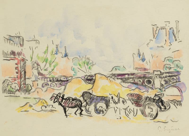Paris, le quai au Pont des Saints-Pères as a canvas print