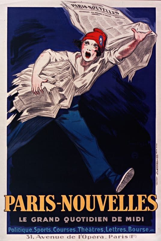 Paris-Nouvelles, le grand quotidien de Midi as a canvas print