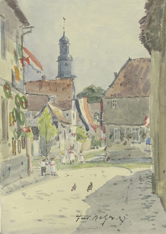 Parish fair in Rockenhausen as a canvas print