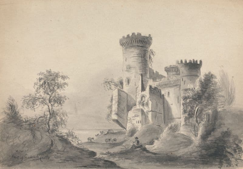 Part of Goodrich Castle as a canvas print