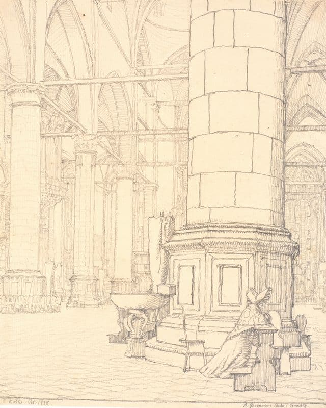 Parti fra det indre af Ss.Giovanni e Paolo i Venedig as a canvas print