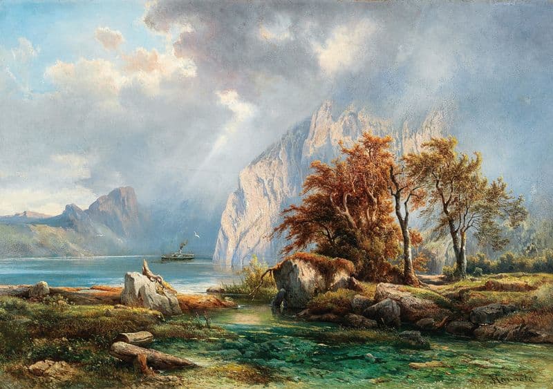 Partie am Wolfgangsee as a canvas print