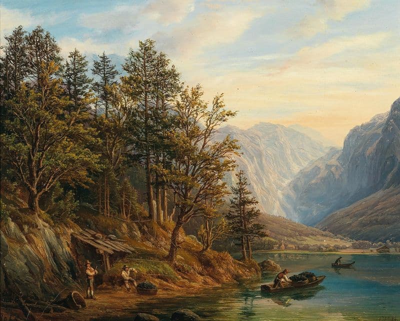 Partie vor Hallstatt nach Obertraun im Salzkammergute as a canvas print
