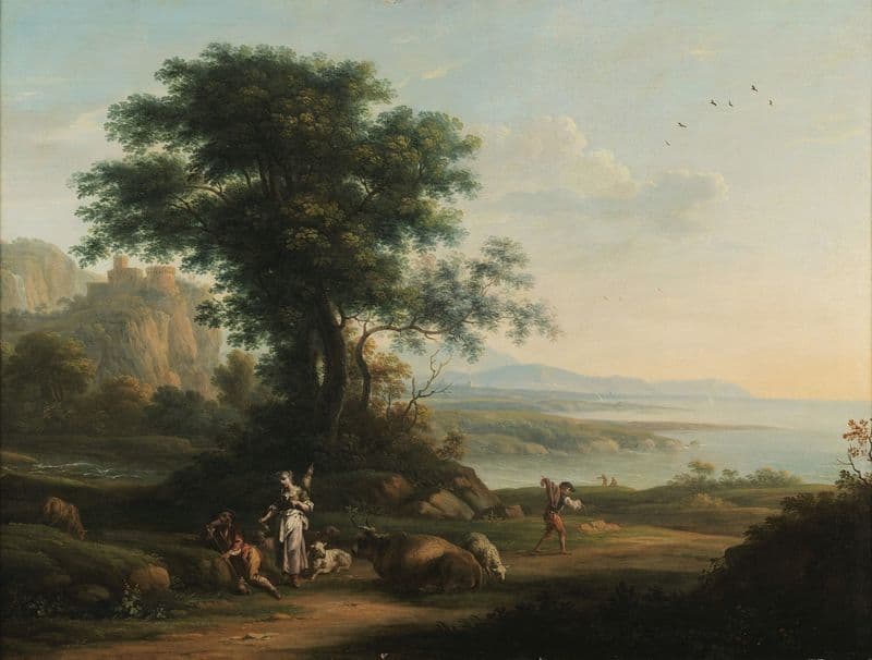 Pastoral scene (1750-1800) as a canvas print