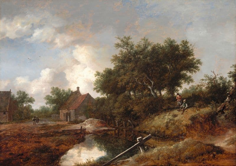 Path Leading to Farms by a Wooded Brook (ca. 1645) as a canvas print