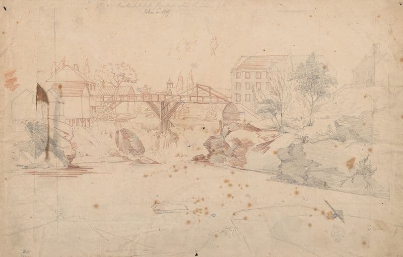 Pawtucket Falls four miles above Providence, R.I., taken in 1807 as a canvas print