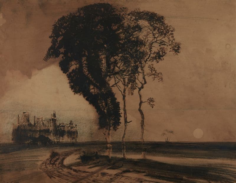 Paysage aux trois arbres as a canvas print
