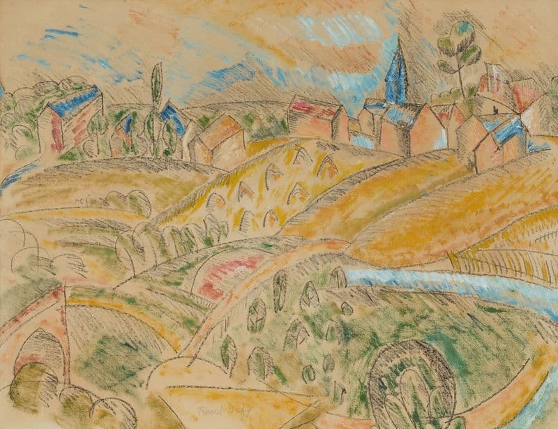 Paysage cubiste aux meules as a canvas print