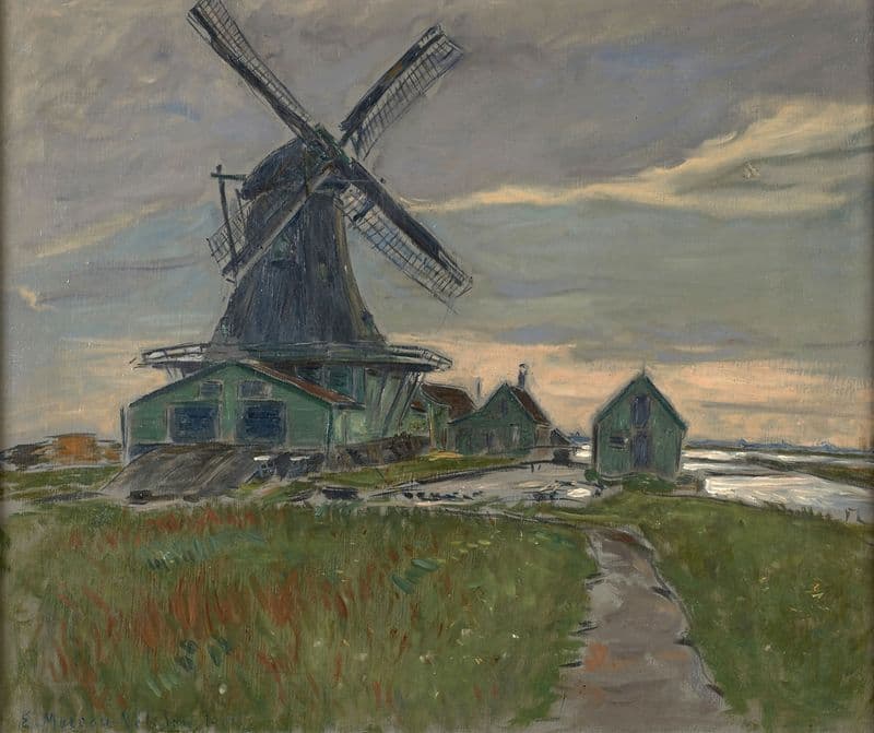 Paysage de Hollande au moulin as a canvas print