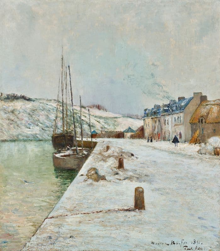 Paysage de neige as a canvas print