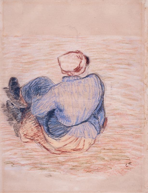 Peasant Girl Seated on the Ground (early 1880s) as a canvas print