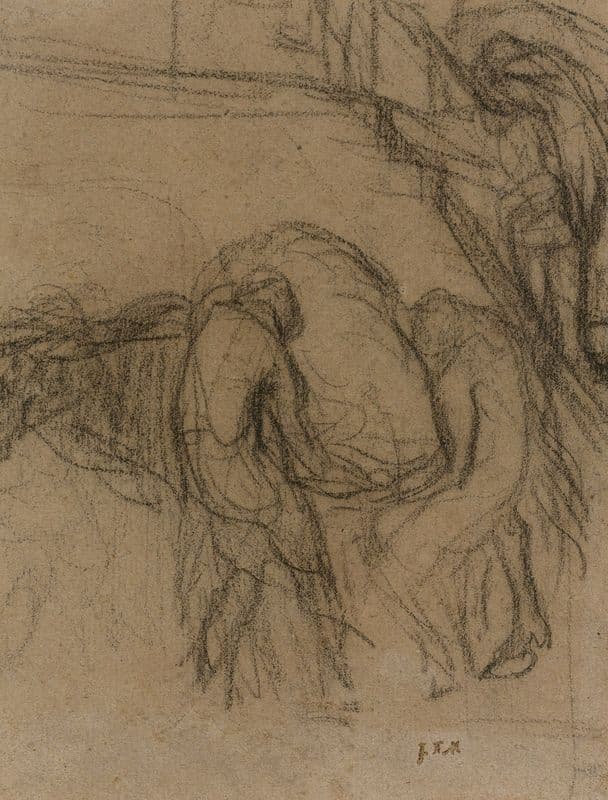 Peasants Unloading Sacks From A Horse as a canvas print
