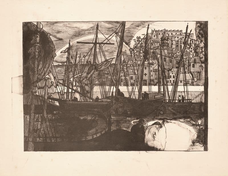 Pêcheurs de goemons (Seaweed Gatherers and Bathing Women) as a canvas print