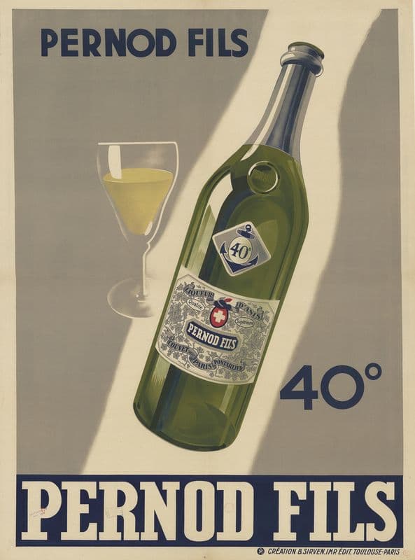 Pernod Fils. 40° affiche as a canvas print