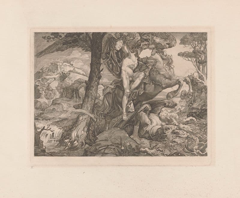 Perseus en het zeemonster as a canvas print