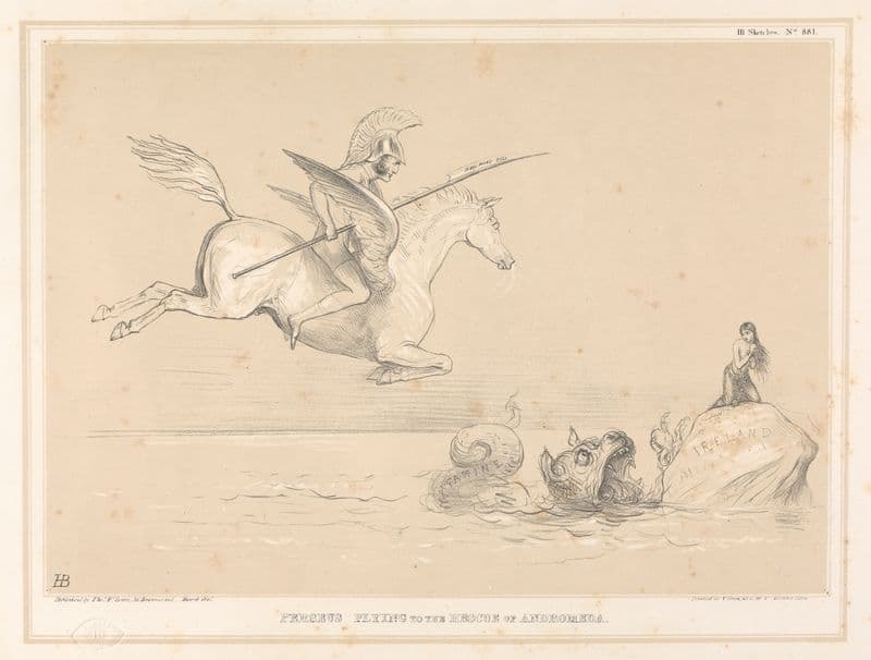 Perseus Flying to the Rescue of Andromeda as a canvas print