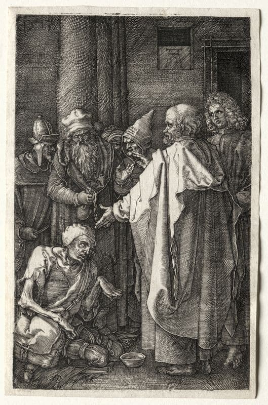 Peter and John Healing the Cripple at the Gate of the Temple as a canvas print