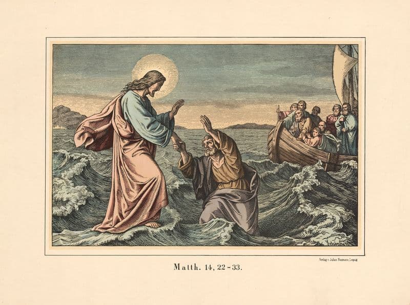 Peter’s walk on water as a canvas print