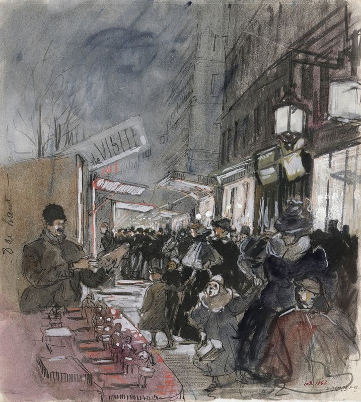 Petites boutiques du jour de l’An sur les boulevards as a canvas print