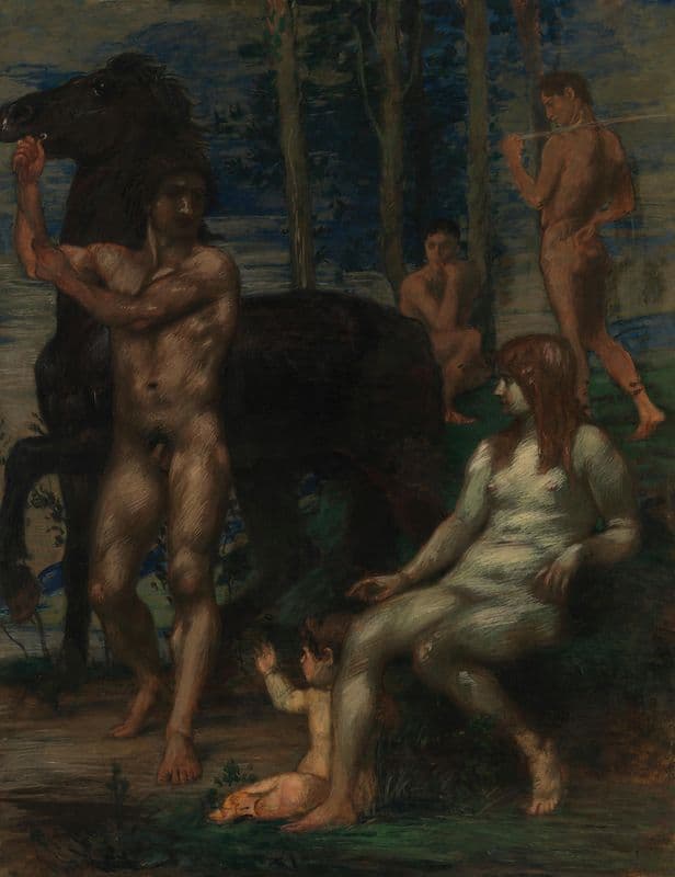 Pferdeführer und Nymphe (1881-1882) as a canvas print