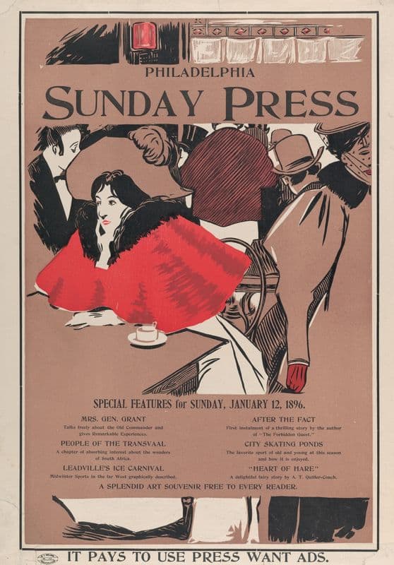 Philadelphia Sunday Press; January 12th as a canvas print