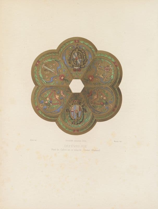 Pied du calice en or émaillé – Travail Allemand (1859-1864) as a canvas print