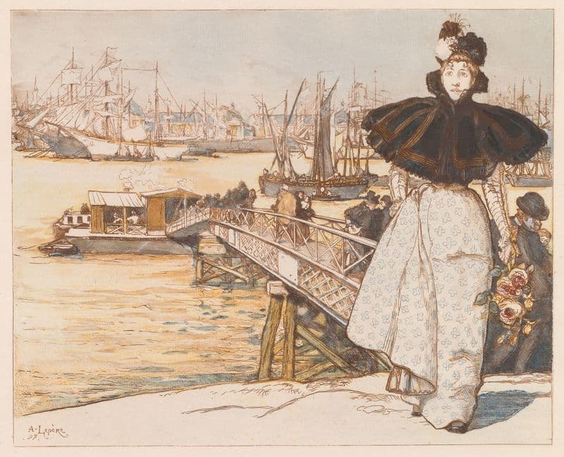 Pier on the Garonne, Bordeaux (Embarcadère sur la Garonne, Bordeaux) as a canvas print