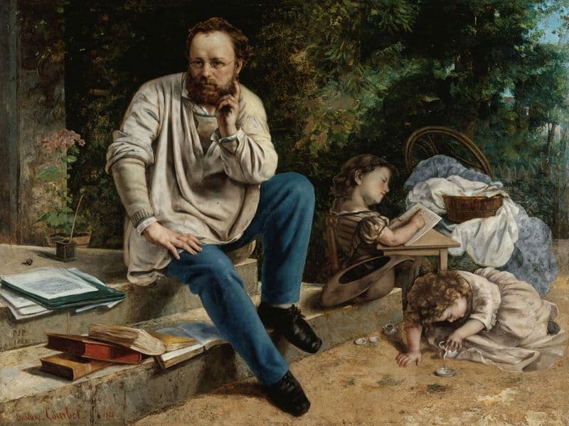 Pierre-Joseph Proudhon et ses enfants en 1853 as a canvas print