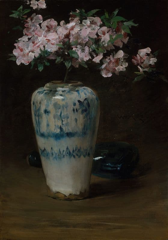 Pink Azalea, Chinese Vase (1880–90) as a canvas print