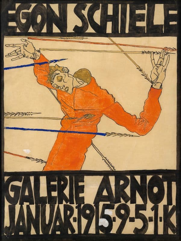 Plakat der Schiele-Ausstellung in der Galerie Arnot as a canvas print