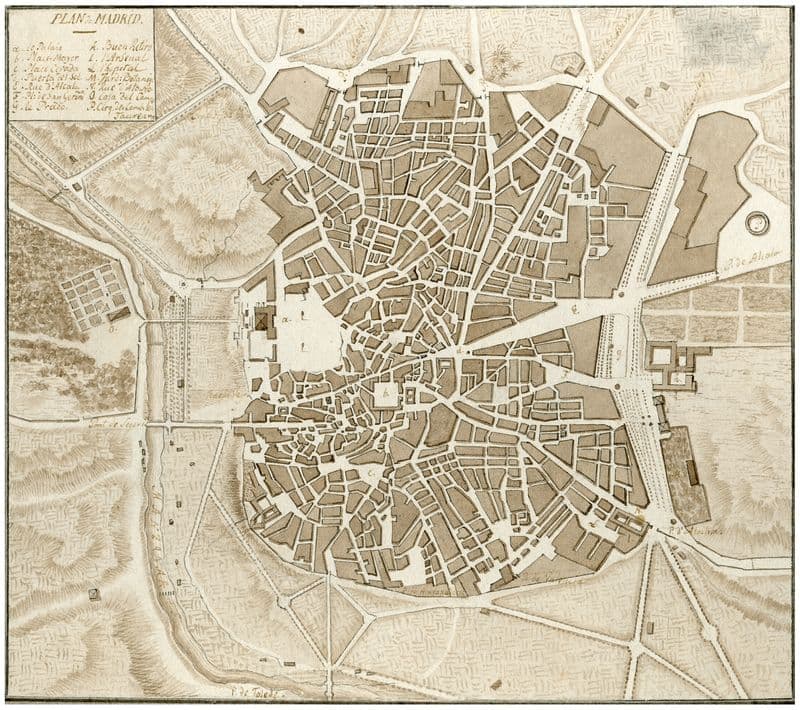 Plattegrond van Madrid as a canvas print