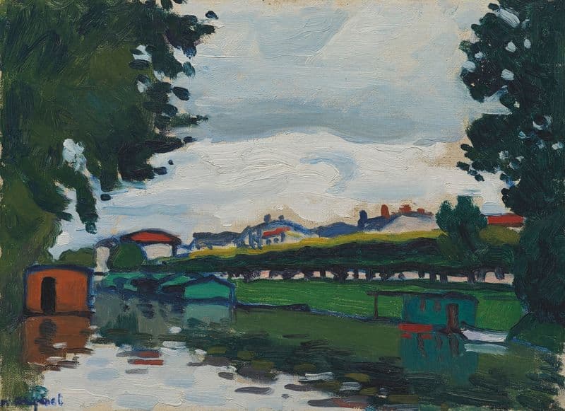 Poissy, les quais as a canvas print
