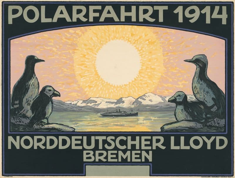 Polarfahrt 1914. Norddeutscher Lloyd Bremen as a canvas print