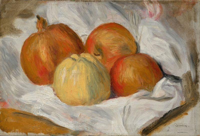 Pommes, coing et grenade sur un linge (1903-05) as a canvas print