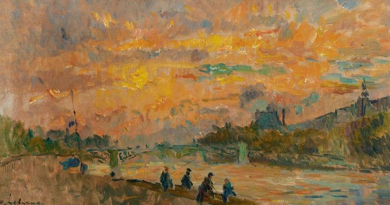 Pont Des Saints-Pères À Paris, Soleil Couchant as a canvas print