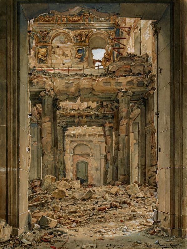 Portail des Tuileries après l’incendie de 1871 as a canvas print