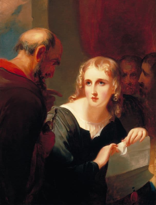 Portia and Shylock as a canvas print
