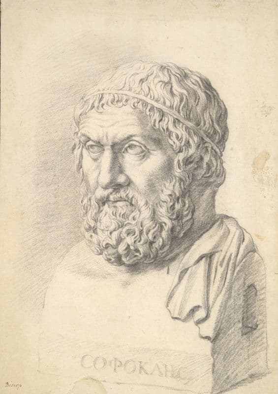 Portrait Bust of Sophocles as a canvas print