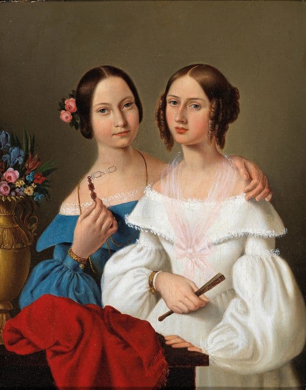 Portrait der Schwestern Luschin as a canvas print