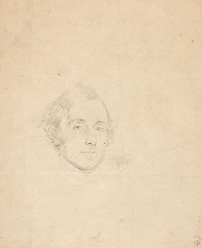 Portrait Head of Young Man (ca. 1840) as a canvas print