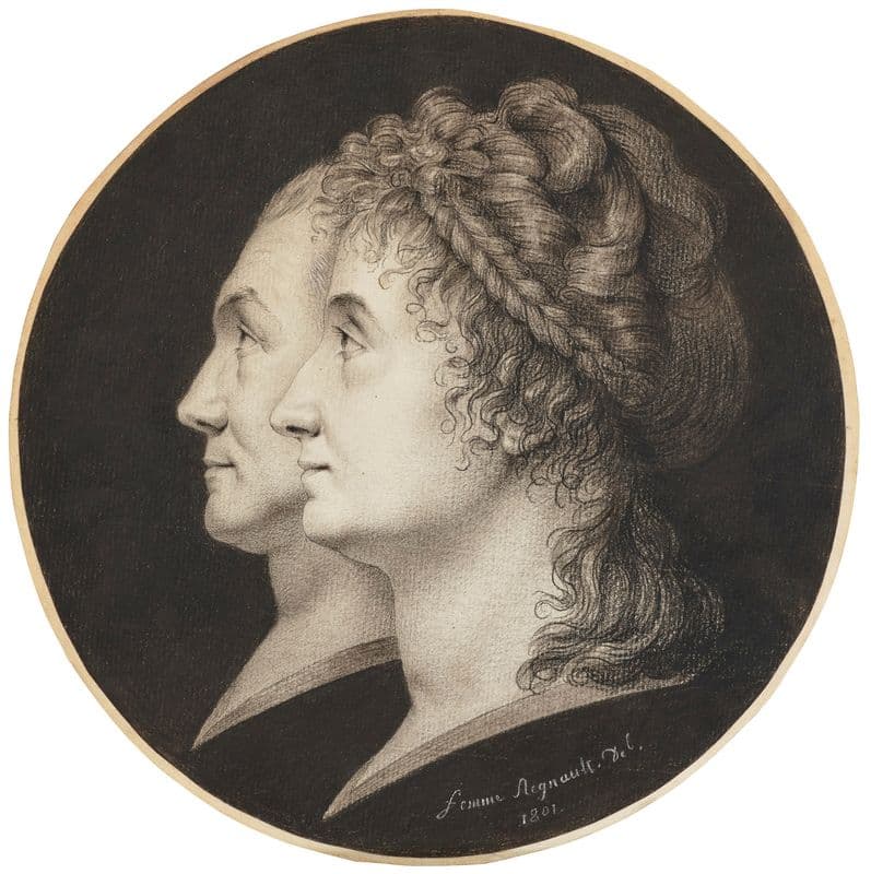 Portraits of Jean-François Heurtier and Marie-Victorie Heurtier in profile as a canvas print