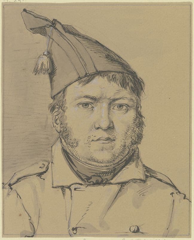 Porträt eines Mannes mit französischem Bonnet de police as a canvas print