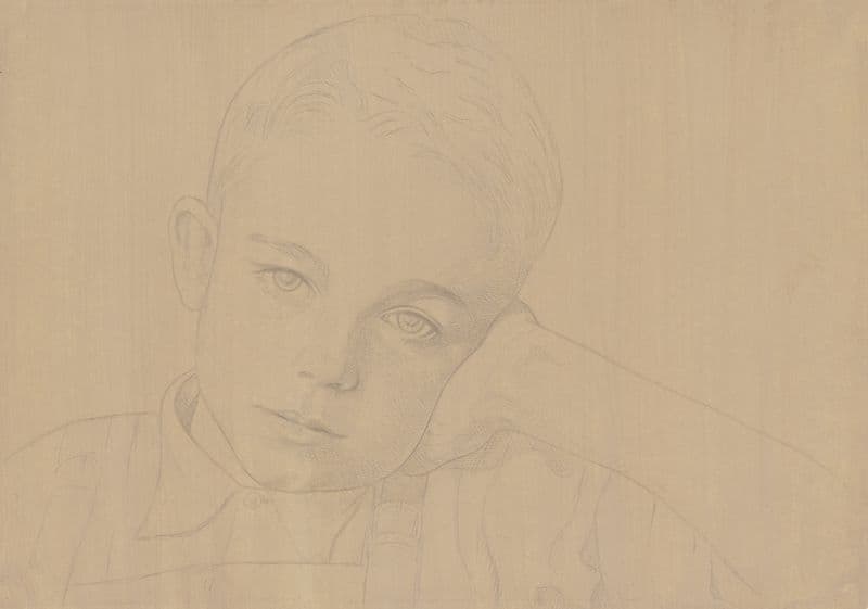 Porträtkopf eines kleinen Jungen as a canvas print