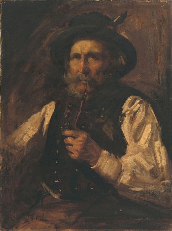 Portrét muža s fajkou as a canvas print