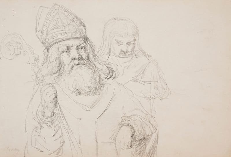 Portret świętego – szkic as a canvas print