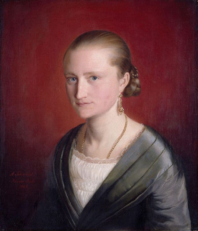 Portrett av Claudine Jaeger as a canvas print