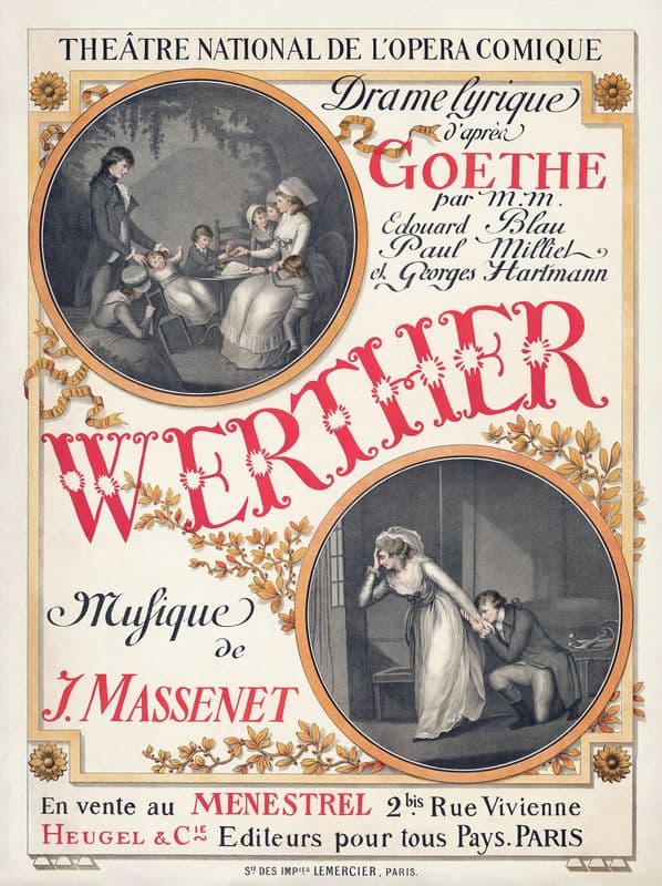Poster for the première of Jules Massenet’s Werther as a canvas print