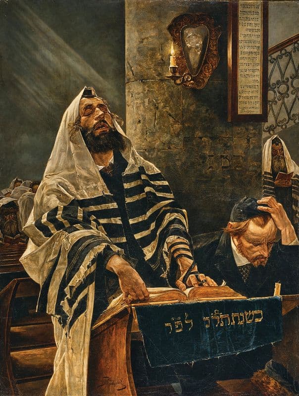 Praying in the Synagogue (Dem Herrn sei Ehre!) as a canvas print