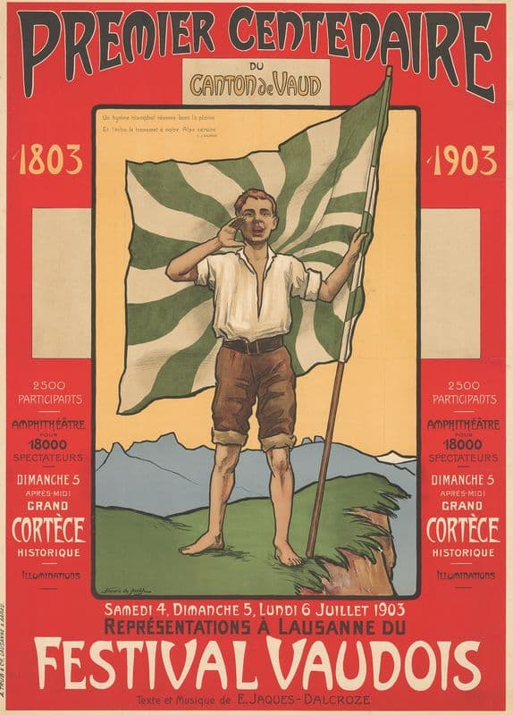 Premier Centenaire du Canton du Vaud – Festival Vaudois as a canvas print