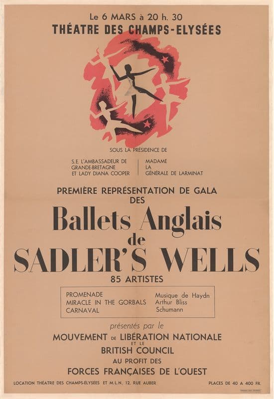 Première représentation de gala des Ballets anglais de Sadler’s Wells, 85 artistes as a canvas print